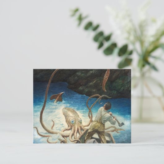 The Adventure of the Giant Squid by N.C. Wyeth Briefkaart (Staand voorkant)