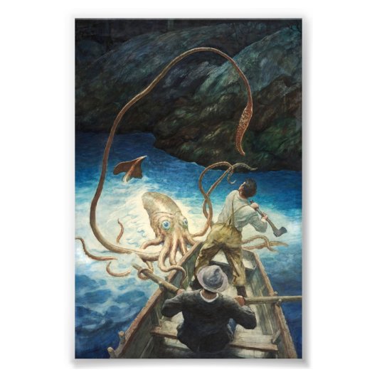 The Adventure of the Giant Squid by N.C. Wyeth Foto Afdruk (Voorkant)