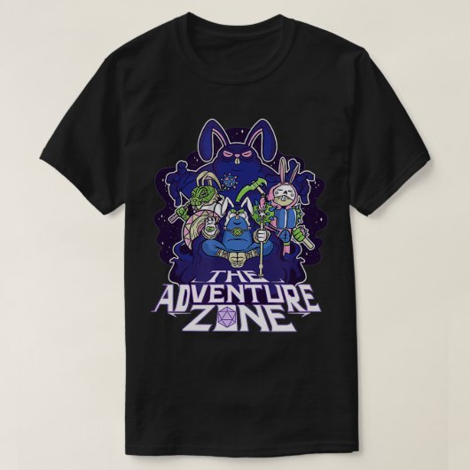 The Adventure Zone Boardgame Fantasy RPG safari T-shirt (Design voorkant)