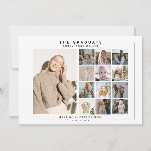 THE AFSTUDEREN', 13 Photo Collage Afstudeerfeest Kaart (Voorkant)