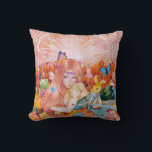 The Afternoon Kussen<br><div class="desc">Everything is pink and warm tones from the background to the young lady hair,  pink sky,  pink tulips,  stufftoys and etc 
Art title: The Afternoon
Medium: Mix Media (watercolor,  acrylic,  and colored pencils on watercolor paper camvas)
Size: 12 x 18 inch
Date: January 19,  2022</div>