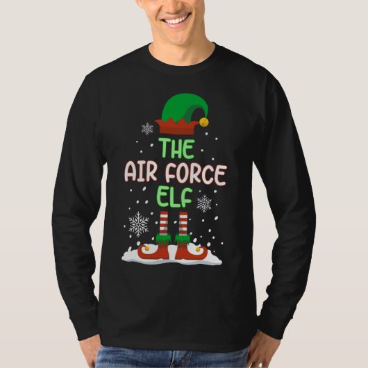The Air Force Elf Funny Family Matking Kerstmis T-shirt (Voorkant)