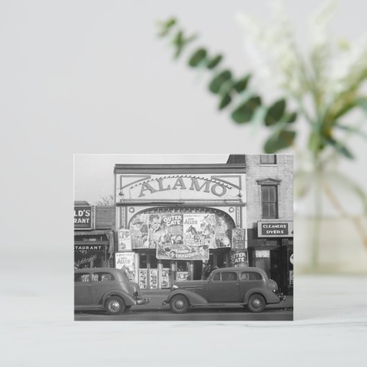 The Alamo Movie Theater, 1937 Briefkaart (Staand voorkant)