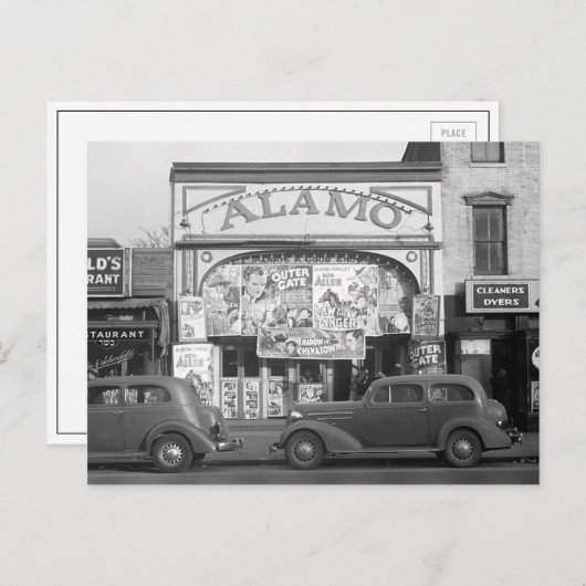 The Alamo Movie Theater, 1937 Briefkaart (Voorkant / Achterkant)