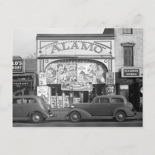 The Alamo Movie Theater, 1937 Briefkaart (Voorkant)