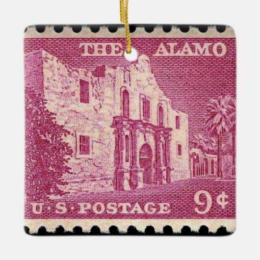 "The Alamo Stamp" Keramisch Ornament (Voorkant)