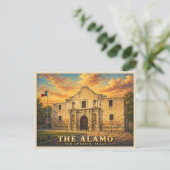 The Alamo Vintage Reizen Briefkaart (Staand voorkant)