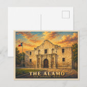 The Alamo Vintage Reizen Briefkaart (Voorkant / Achterkant)