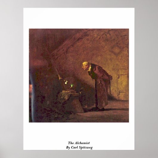 The Alchemist by Carl Spitzweg Poster (Voorkant)