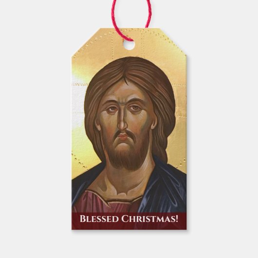 The All-Ruling Christ - Eastern Orthodox Icon  Cadeaulabel (Voorkant)