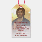 The All-Ruling Christ - Eastern Orthodox Icon  Cadeaulabel (Achterkant)