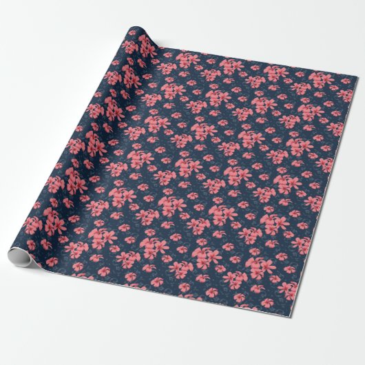 The allure of dark elegance: Sunset Blossom Cadeaupapier (Uitgerold)
