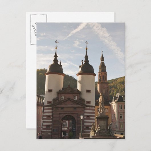 The Alte Brucke in Old Town, Heidelberg, Duitsland Briefkaart (Voorkant / Achterkant)