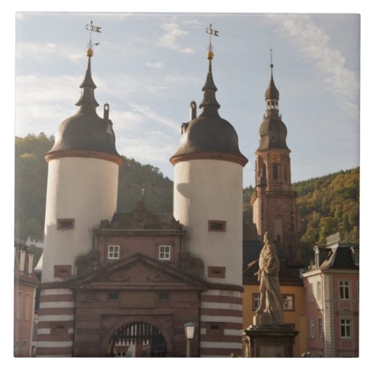 The Alte Brucke in Old Town, Heidelberg, Duitsland Tegeltje (Voorkant)