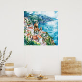 The Amalfi Coast, Italy Poster (Keuken)
