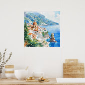 The Amalfi Coast, Italy Poster (Keuken)