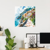 The Amalfi Coast, Italy Poster (Thuiskantoor)