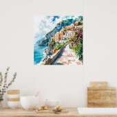 The Amalfi Coast, Italy Poster (Keuken)