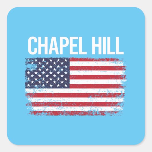 The American Flag Chapel Hill Vierkante Sticker (Voorkant)