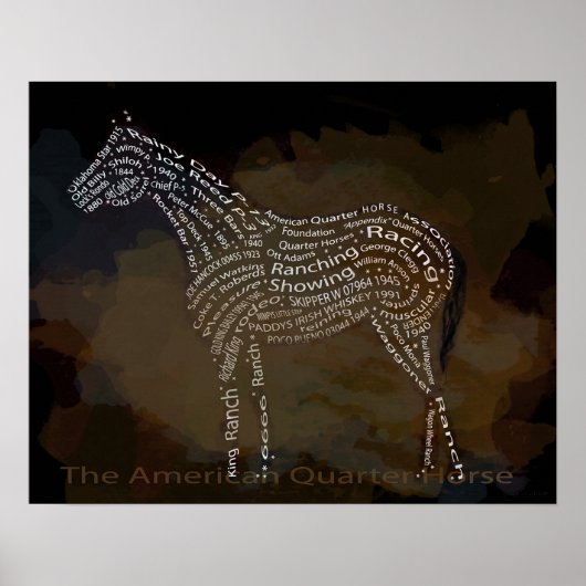 The American Quarter Horse in Typography Poster (Voorkant)
