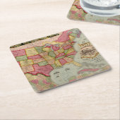 The American Union Railroad Map of the USA, 1872 Kartonnen Onderzetters (Schuin)