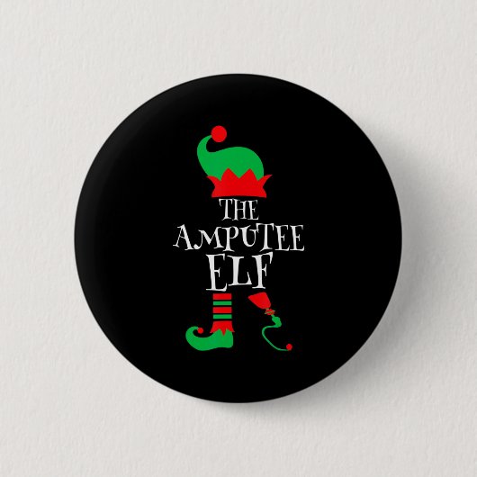 The Amputee Elf Christmas Funny Limb Surgery Joke Ronde Button 5,7 Cm (Voorkant)