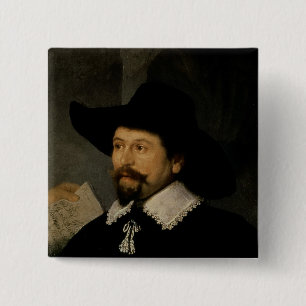 The Anatomy Lesson of Dr. Nicolaes Tulp, 1632 2 Vierkante Button 5,1 Cm