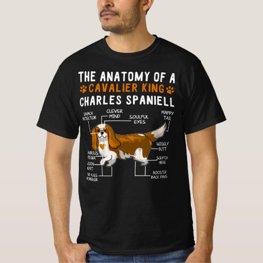 The Anatomy Of A Cavalier King Charles Spaniell T-shirt (Voorkant)