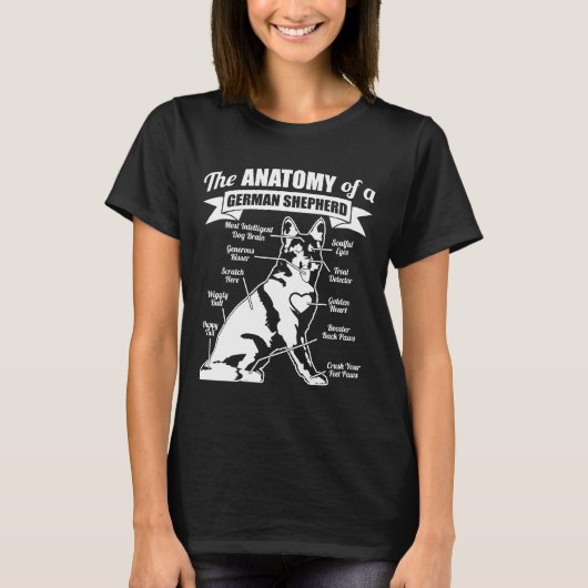 The Anatomy Of A German Shepherd German Shepherd T-shirt (Voorkant)