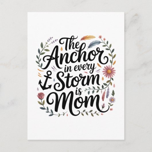 The Anchor In Every Storm Is Mom Uitnodiging Briefkaart (Voorkant)