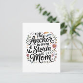 The Anchor In Every Storm Is Mom Uitnodiging Briefkaart (Staand voorkant)