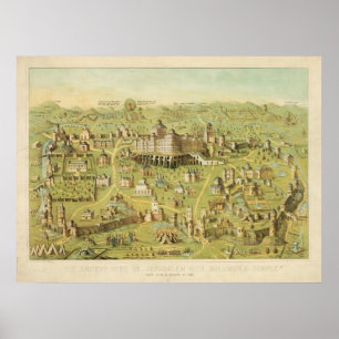 The Ancient City of Jerusalem & Solomon's Temple Poster