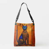 The Ancient Egyptian Cat Bastet Crossbody Tas (Achterkant)