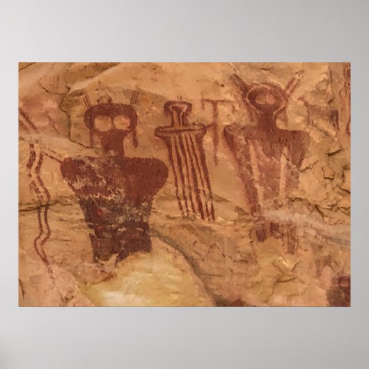 "The Ancients", Sego Canyon Utah Pictograaf Poster (Voorkant)