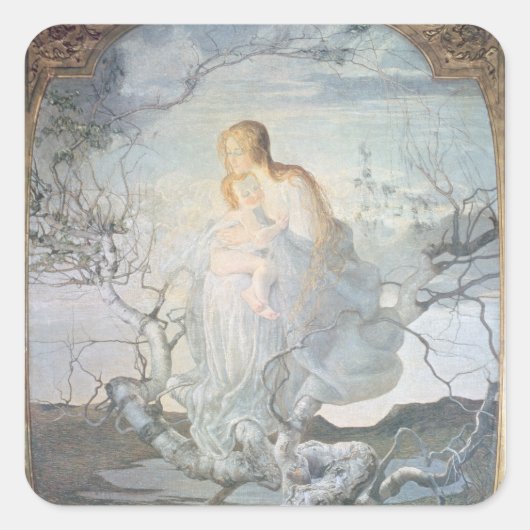 The Angel of Life, 1894 Vierkante Sticker (Voorkant)