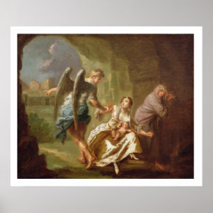 The Angel of Mercy, c.1746 (olie op canvas) Poster