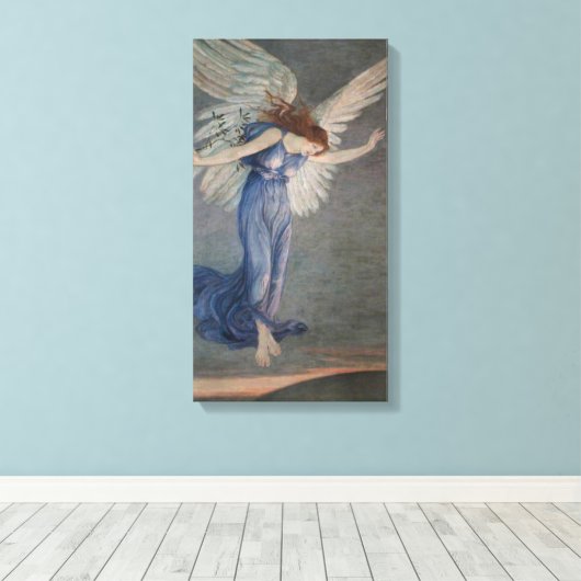 The Angel of Peace (door Walter Crane) Canvas Afdruk (Insitu (Houten vloer))