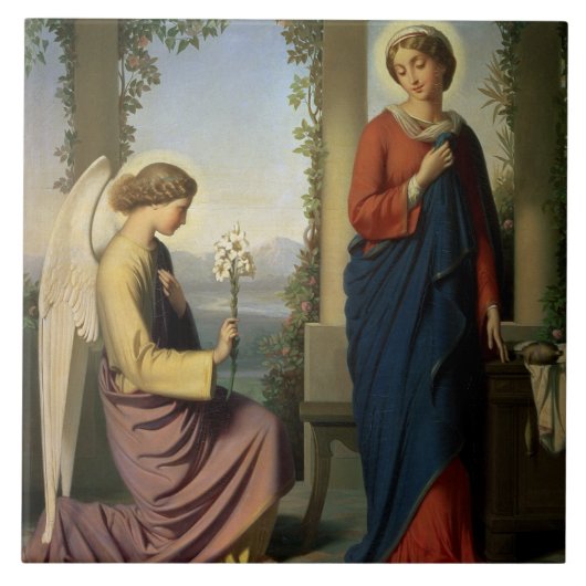 The Angelic Salutation, of The Annunciation, 1860 Tegeltje (Voorkant)