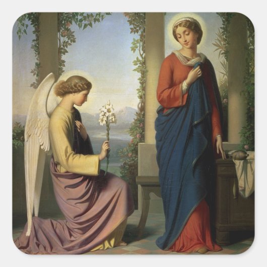 The Angelic Salutation, of The Annunciation, 1860 Vierkante Sticker (Voorkant)