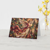 The Angel's Christmas Vigil Christmas Card Kaart (Gele Bloem)