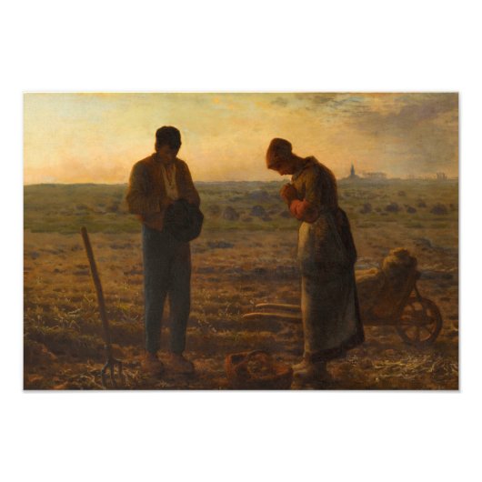 The Angelus, 1857-1859, ingediend door Jean-Franco Foto Afdruk (Voorkant)