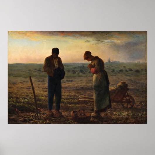 The Angelus by Jean-Francois Millet Poster (Voorkant)