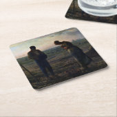 The Angelus, Jean-Francois Millet, 1857-1859 Kartonnen Onderzetters (Schuin)