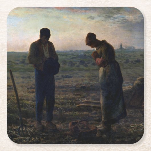 The Angelus, Jean-Francois Millet, 1857-1859 Kartonnen Onderzetters (Voorkant)
