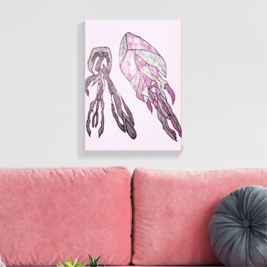 The Angled Veil  Abstract Texture Art Canvas Afdruk (Insitu (Woonkamer))