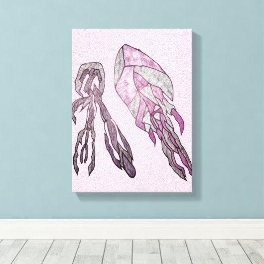 The Angled Veil  Abstract Texture Art Canvas Afdruk (Insitu (Houten vloer))