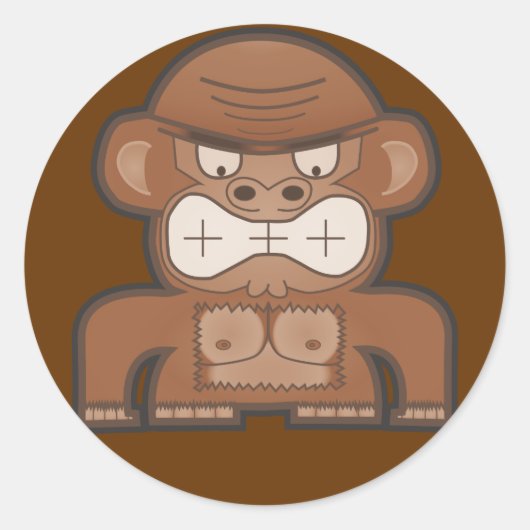 The Angry Donkey Monkey -  achtergrond Ronde Sticker (Voorkant)
