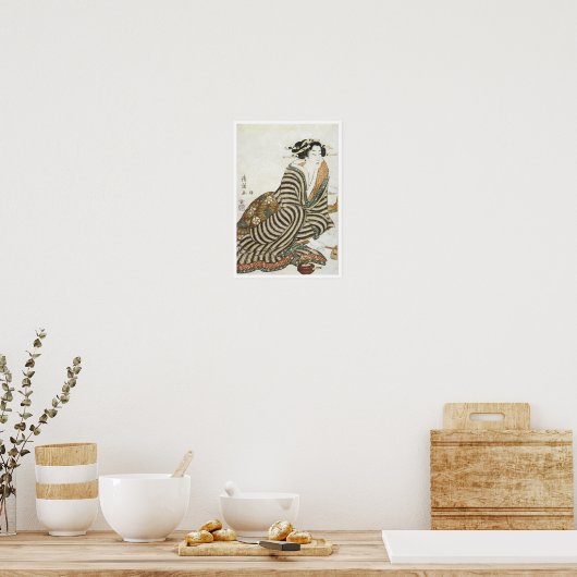 The Angry Drinker, Kiyomitsu II, 1830 Poster (Keuken)