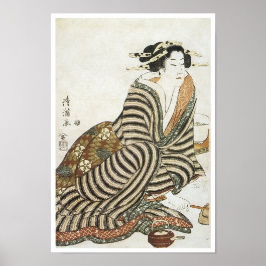 The Angry Drinker, Kiyomitsu II, 1830 Poster (Voorkant)
