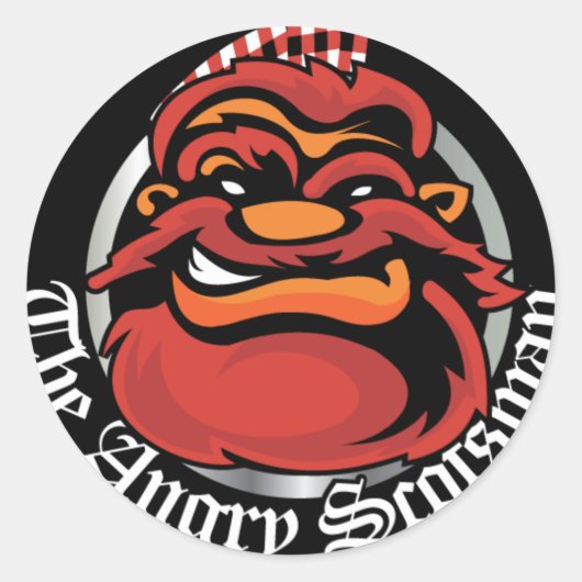 The Angry Scotsman Ronde Sticker (Voorkant)